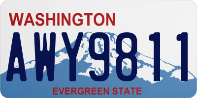 WA license plate AWY9811