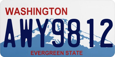WA license plate AWY9812