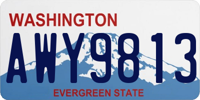WA license plate AWY9813