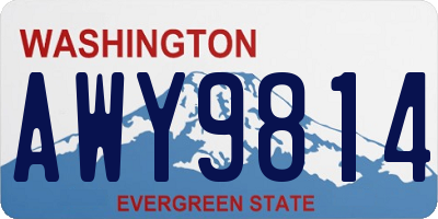 WA license plate AWY9814