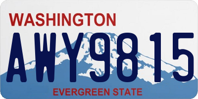 WA license plate AWY9815