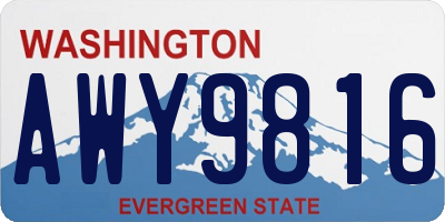 WA license plate AWY9816