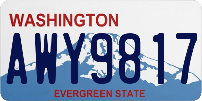 WA license plate AWY9817