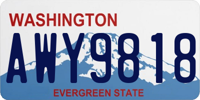 WA license plate AWY9818