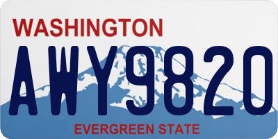 WA license plate AWY9820