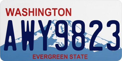 WA license plate AWY9823