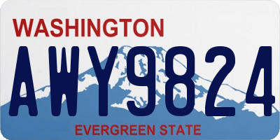 WA license plate AWY9824