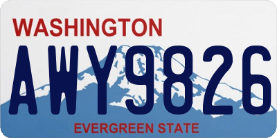 WA license plate AWY9826