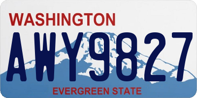 WA license plate AWY9827