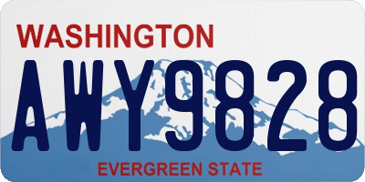 WA license plate AWY9828