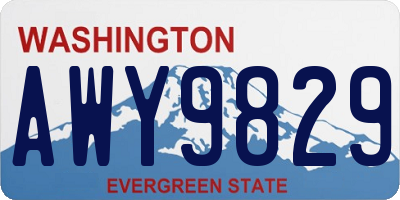 WA license plate AWY9829