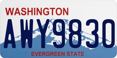 WA license plate AWY9830