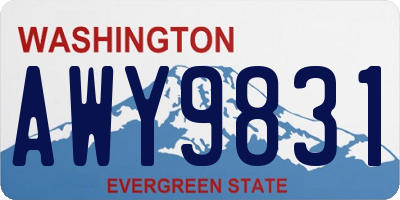 WA license plate AWY9831