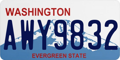 WA license plate AWY9832