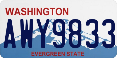 WA license plate AWY9833