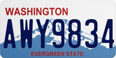 WA license plate AWY9834