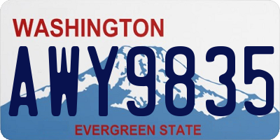 WA license plate AWY9835