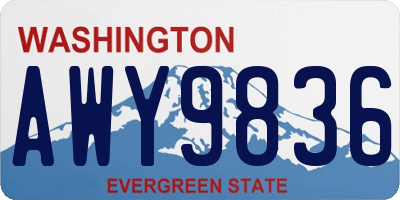 WA license plate AWY9836
