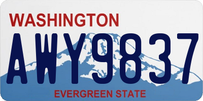 WA license plate AWY9837