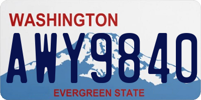WA license plate AWY9840