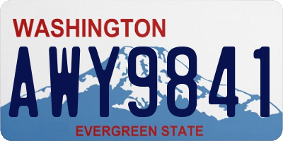 WA license plate AWY9841