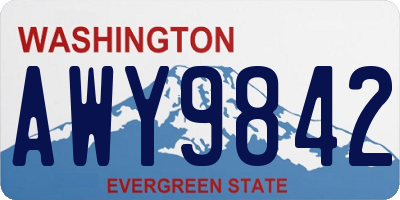 WA license plate AWY9842