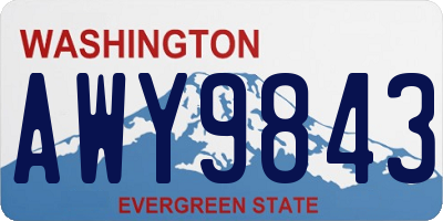 WA license plate AWY9843