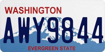 WA license plate AWY9844