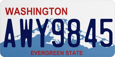 WA license plate AWY9845