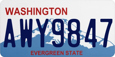 WA license plate AWY9847