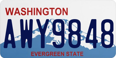 WA license plate AWY9848