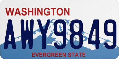 WA license plate AWY9849
