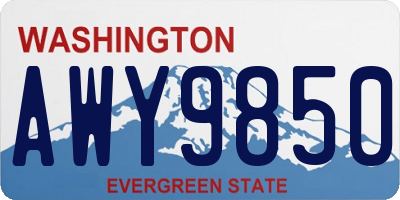 WA license plate AWY9850