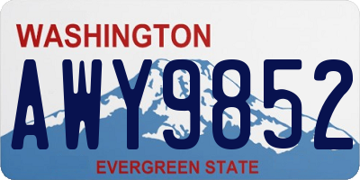WA license plate AWY9852