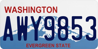 WA license plate AWY9853