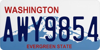 WA license plate AWY9854
