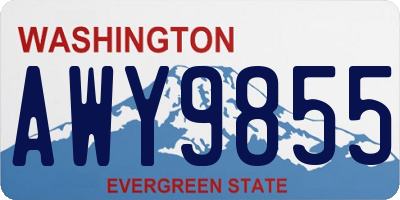 WA license plate AWY9855