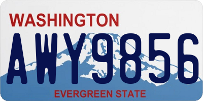 WA license plate AWY9856