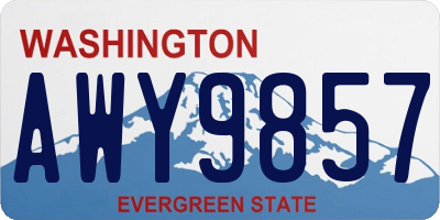 WA license plate AWY9857