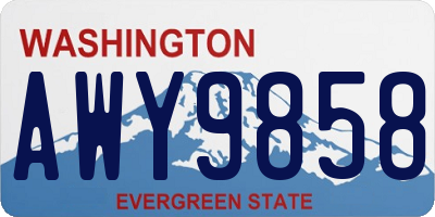 WA license plate AWY9858