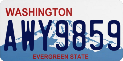 WA license plate AWY9859