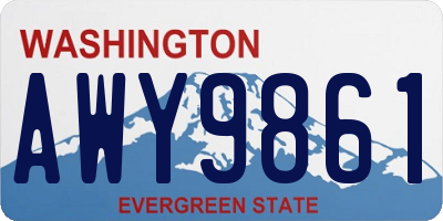 WA license plate AWY9861