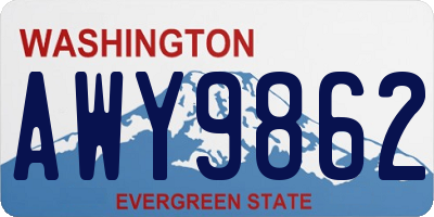 WA license plate AWY9862