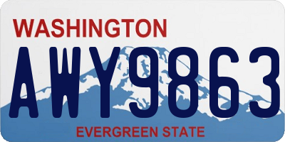 WA license plate AWY9863