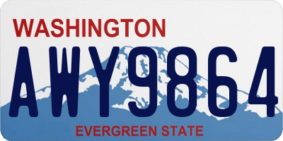 WA license plate AWY9864