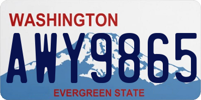 WA license plate AWY9865