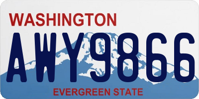 WA license plate AWY9866