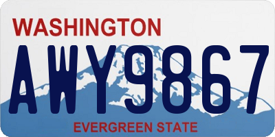 WA license plate AWY9867