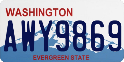 WA license plate AWY9869