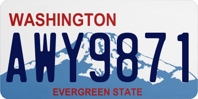 WA license plate AWY9871